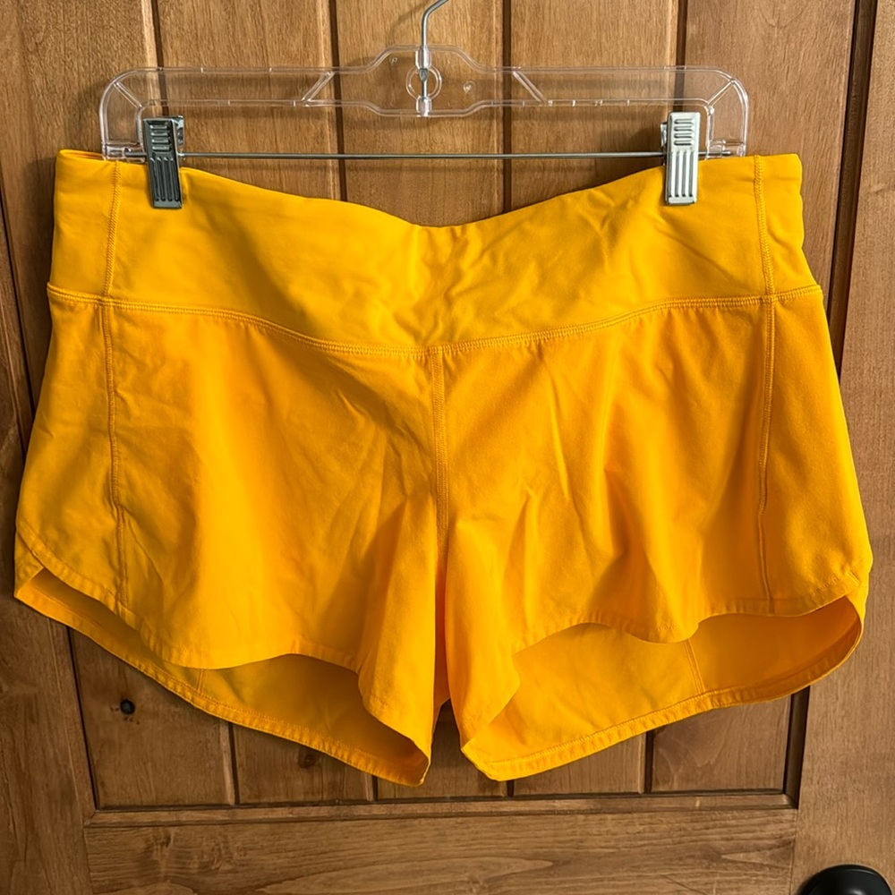 Lululemon speed up shorts with built in liner 12 tall long